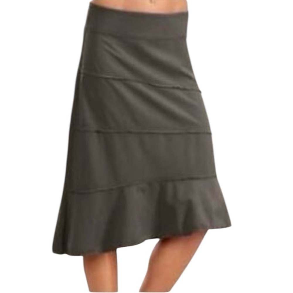 Athleta Asymmetrical Olive Green Sporty Skirt Size LP
